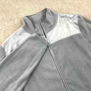 Galaxy By Harvic Polar Fleece Sweater Jacket Mens Large Gray Full Zip Mock Neck